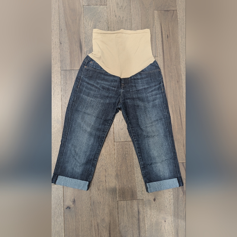 Pea in the Pod Dark Wash Mavi cropped maternity jeans